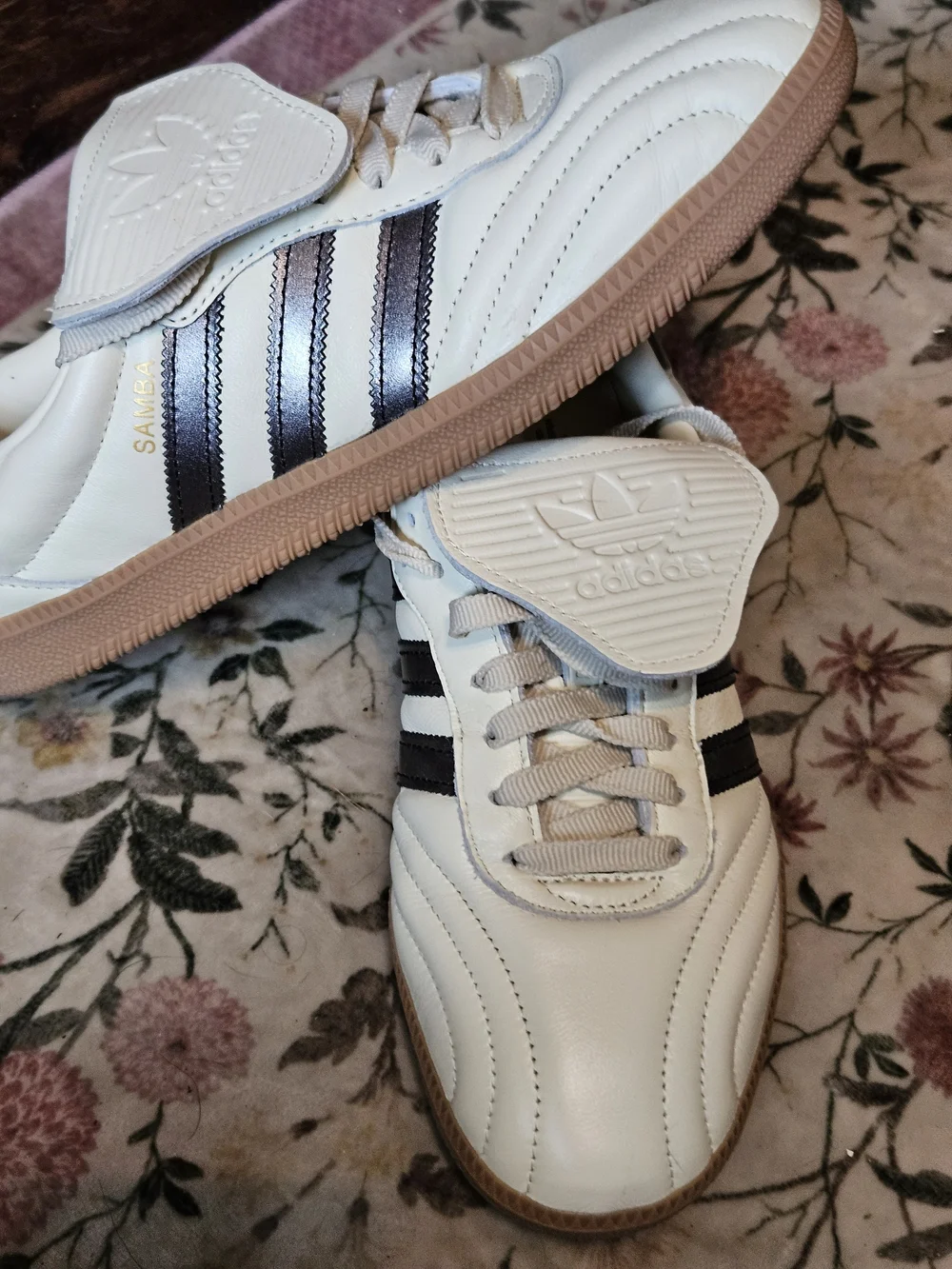 Adidas Samba Classic Sneakers in White with Gum Sole